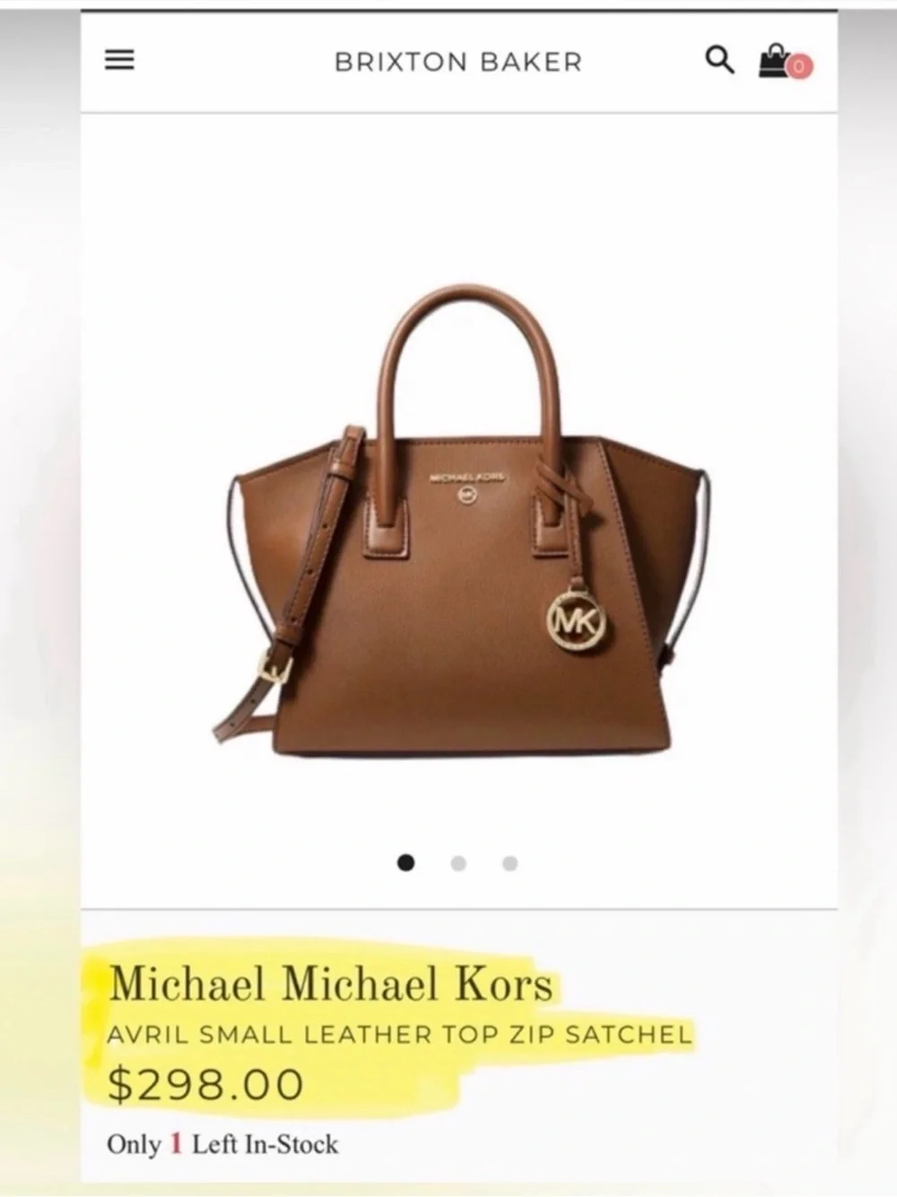 Michael Kors Brown Leather Satchel with Gold Hardware - Picture 3 of 9